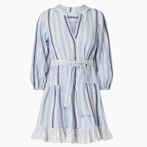 Shoshanna Umbrella Striped Tiered Minidress